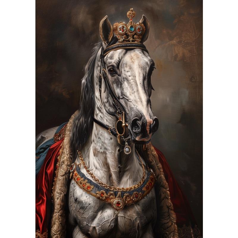 Premium Funny Pet Portrait Posters Horse Giraffe Stag Cat Prints Canvas Printing Vintage Animal Wall Art Picture for Home Decor