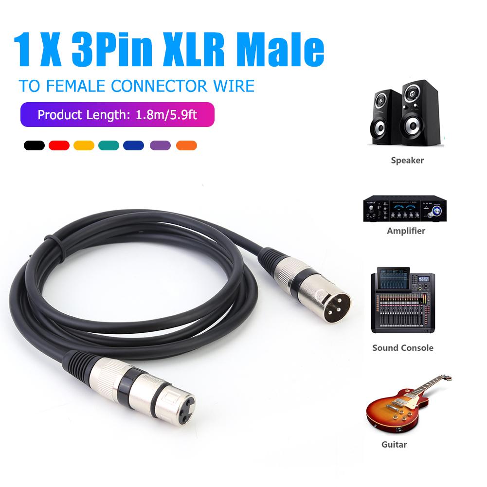 5.9ft DMX Stage DJ Cable XLR 3Pin Male to Female Connector Wire