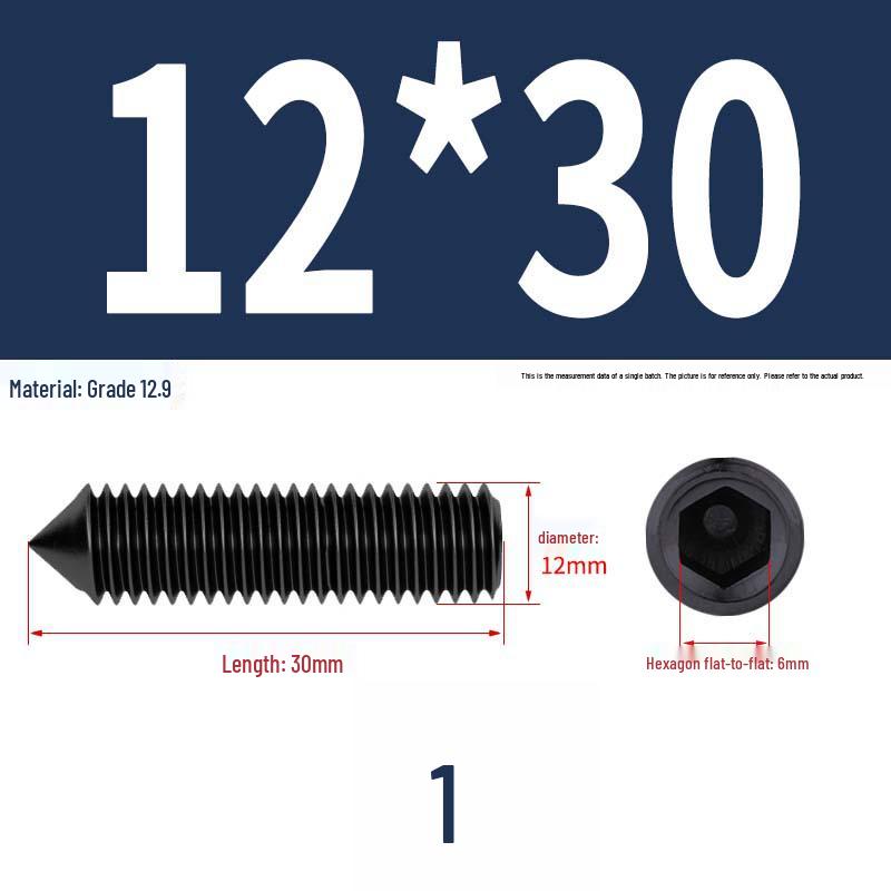 12.9 Edelstahl 304 Innensechskant Kegelspitze Gewindestift M2/M3