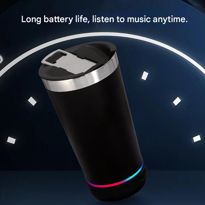 Stainless Steel Insulated Cup Builts In Removable Bluetooth-Compatible Speaker Perfect For Music Lover And Gift