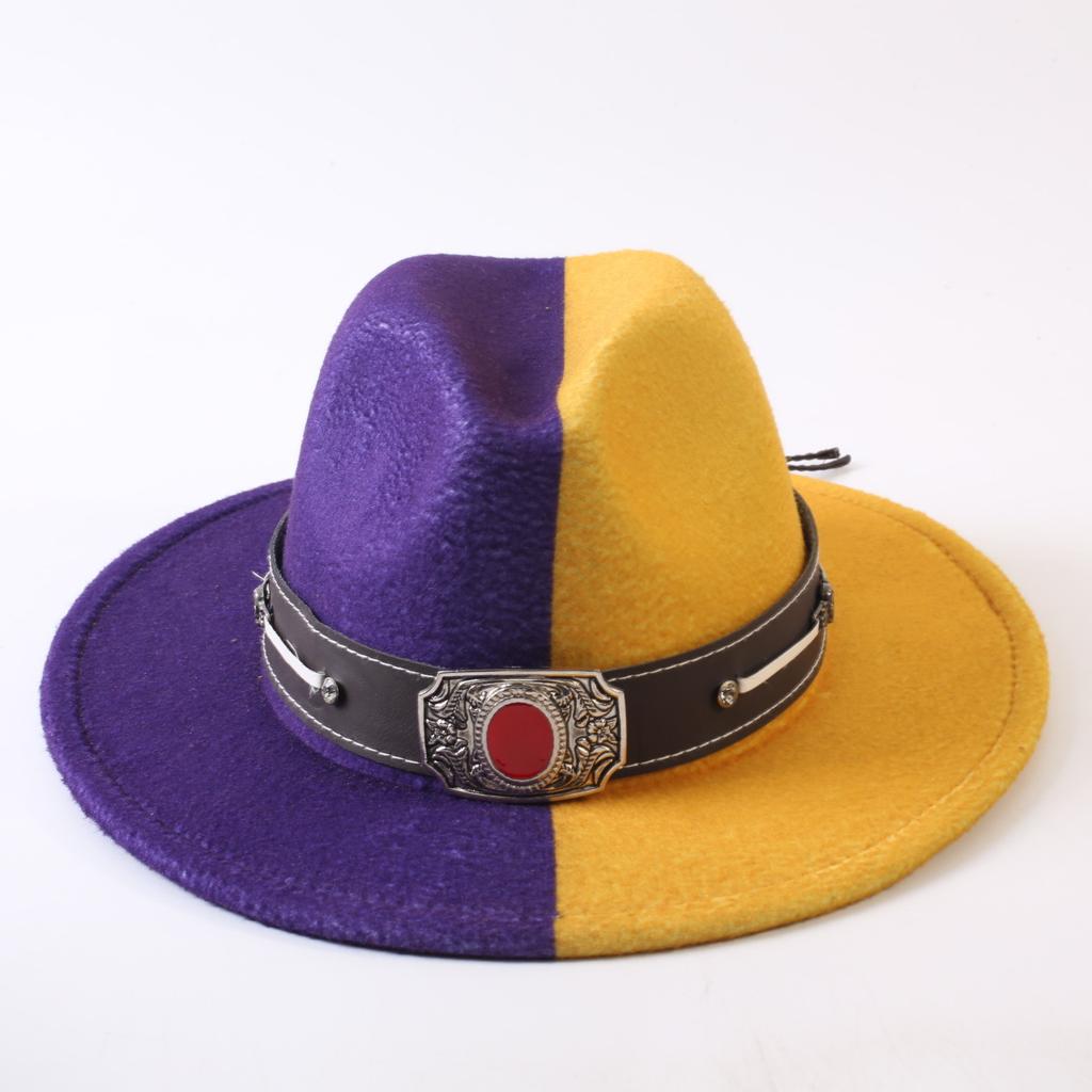 Popular European and American Classic Double-color Wide-brimmed Top Hat Men's and Women's Fashion OL Style Cowboy Hat Jazz Hat