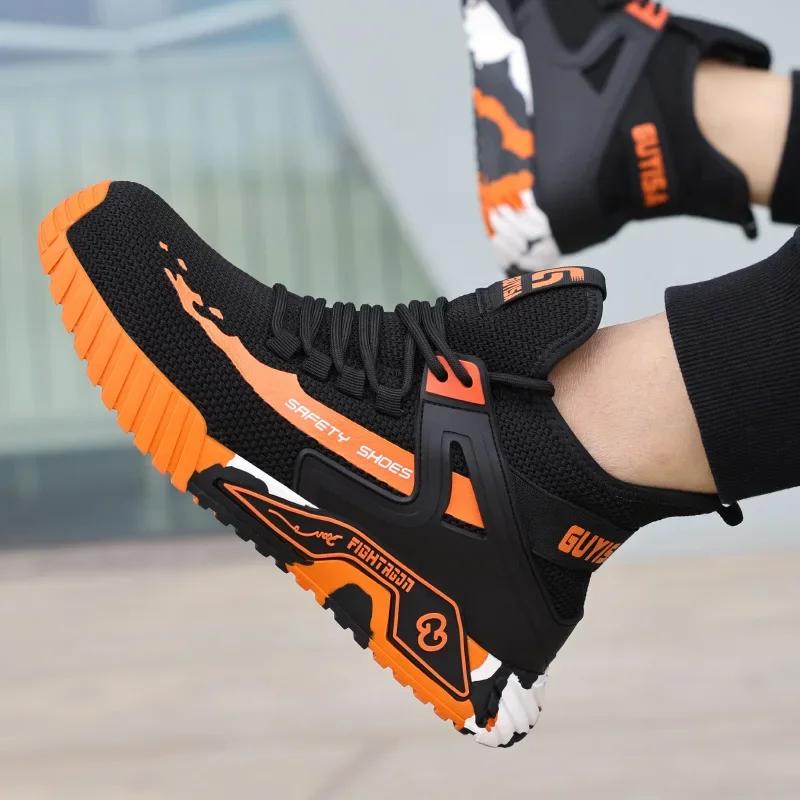 Scarpe di Sicurezza da Lavoro Uomo Punta in Acciaio Anti-schiacciamento Anti-perforazione Leggere Antiscivolo Comode Traspiranti Stivali da Lavoro Uomo