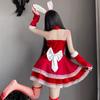 Santa Lingerie Lace Plush Red Christmas Cosplay Costumes Sexy Rabbit Girl Underwear Erotic Sleeveless Sling Nightdress