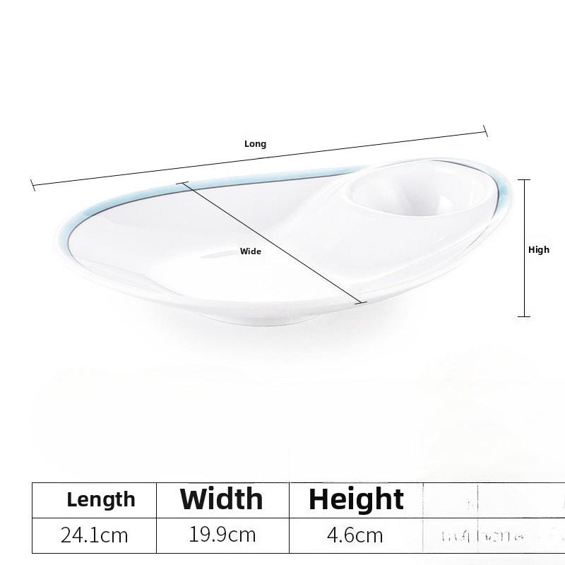 Metamine Tableware Dumpling Plate Creative Imitation Porcelain Specialty Plate with Vinegar Dish Hotel Hotel Cold Dish