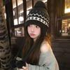 Warm Jacquard Knitted Hat Printed Ear Protection Hat Casual Lei Feng Hat  Winter