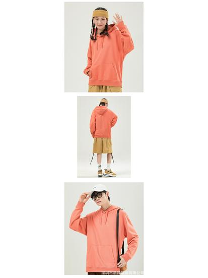 Heavyweight Drop Shoulder Pure Cotton Hooded Sweatshirt with Custom Logo and Printing