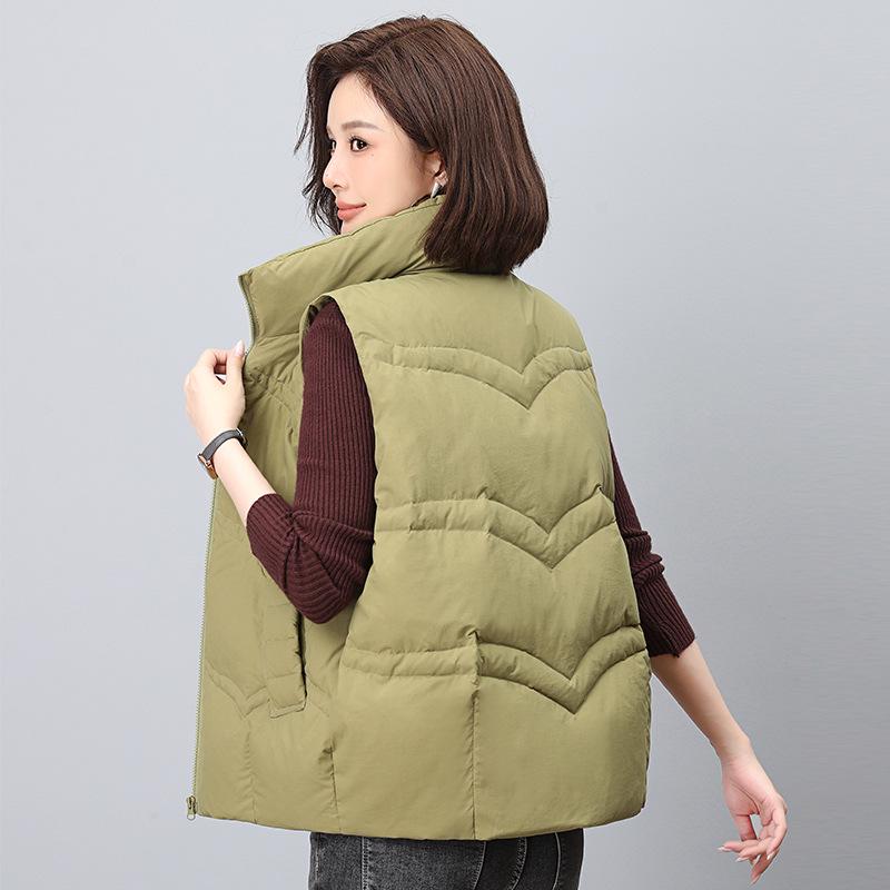 Women's Short 2024 Autumn/Winter Lightweight White Duck Down Vest - Sleeveless Top