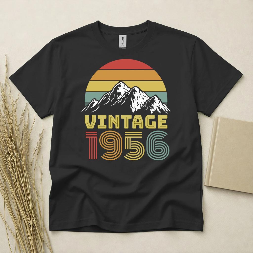 70th Birthday T-shirt Born In 1956 70 Years Old Gifts Vintage Sunset T-Shirt Tee