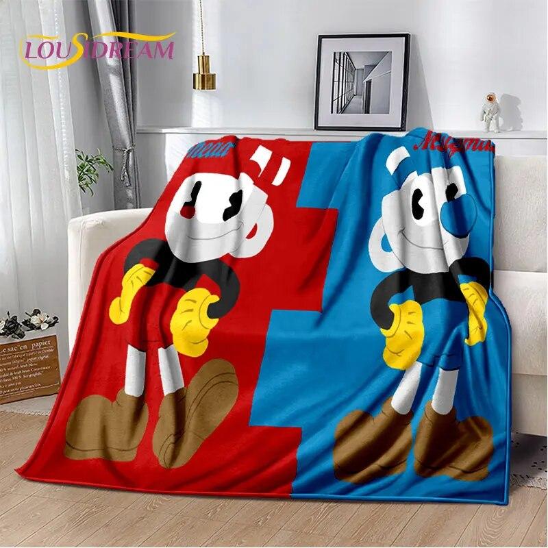 Cuphead and Mugman,Game Gamer Soft Plush Blanket,Flannel Blanket Throw Blanket for Living Room Bedroom Bed Sofa Picnic Cover Kid