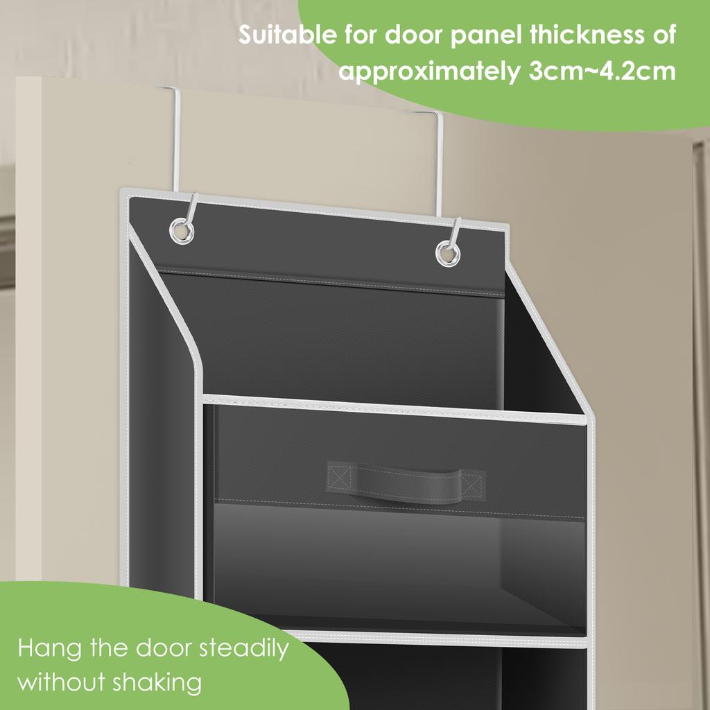 4 Layer Over The Door Hanging Organizer Quick Access Closet Present Wrap Holder With Removable Drawer Clothes Toys Doll Storage