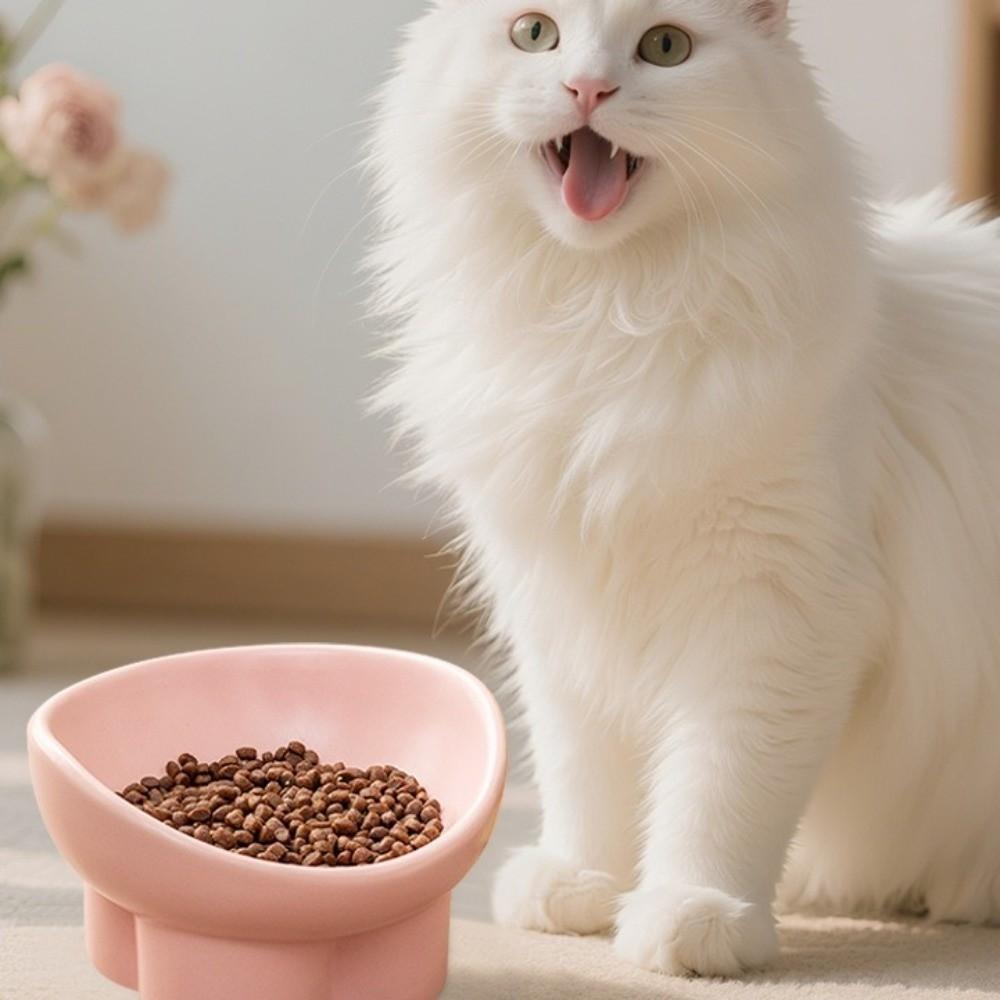 Large Diameter Neck Protection Bowl Anti-knock Pet Food Bowl Elevated Cat Bowl for Pets Cats Dogs