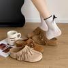 New Women's Flat Shoes Cover Toe Increased Internal Fringe String Bead Slippers Fashion All-match Spring and Autumn Single Shoes