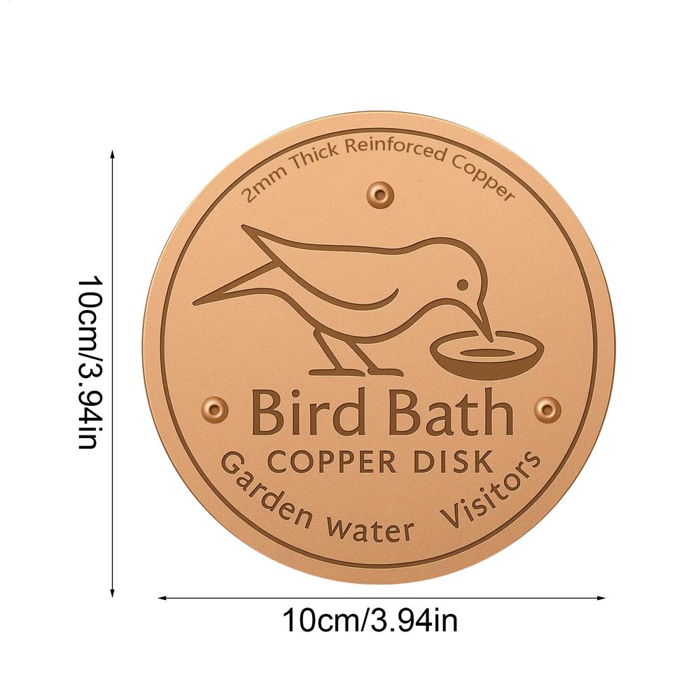 

Copper Disk for Bird Bath Birdbath Cleaner Feeder Accessories Triple-Point Support Purifier Plate for Patio Fountain Garden Bowl