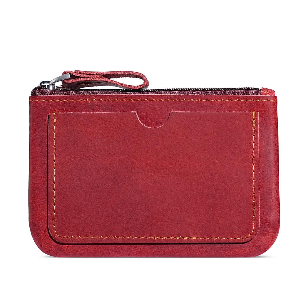Genuine Leather Zipper Coin Purse for Men Credit Card Holder Mens Coin Purses Cash Change Wallet Car Smart Holder Money Pouch