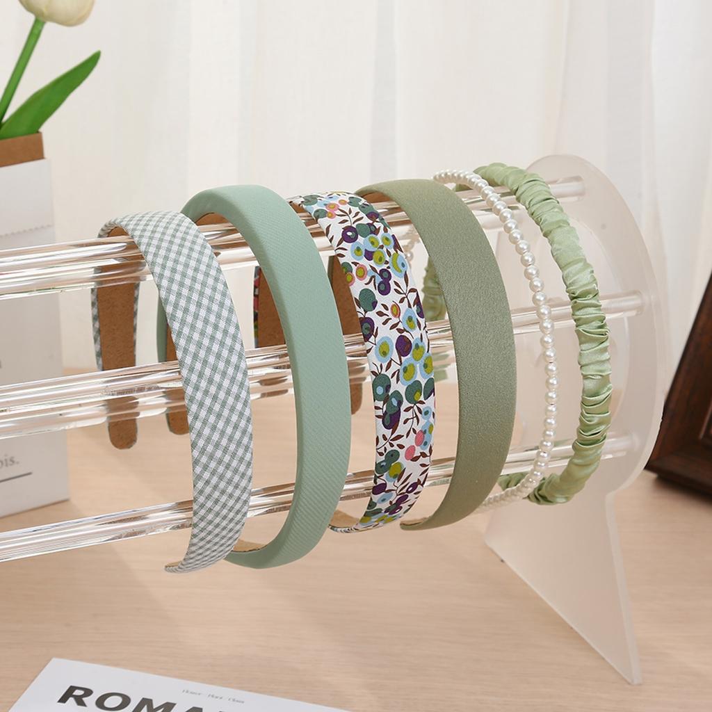 6-Piece Elegant and Stylish Printed Plaid Wide-Brim Headbands for Girls & Women Hair Accessories, Suitable for Outdoor Wear, Sch