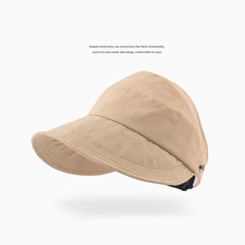 

Складная широкополая шляпа от солнца с конским хвостом, регулируемая на шнурке, летняя быстросохнущая козырек, кепка для рыбалки для женщин, пляжная шляпа 54CM