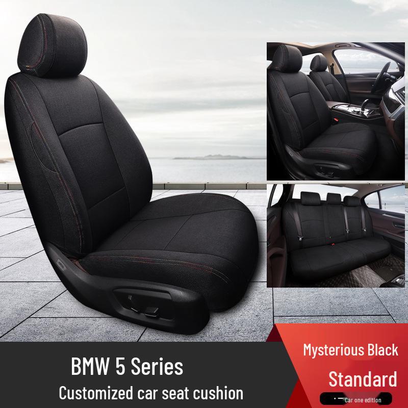 BMW 5 Series Universal Linen Car Seat Cushion - Full Coverage for New Models, 5-Seater Four Seasons Set.