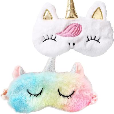 Animal Eye Mask for Sleeping Cute 3D Soft Cartoon Sleep Mask Breathable Eyeshade Kids Adult Women for Travel Pajamas Slumber Party (2PCS Horse)
