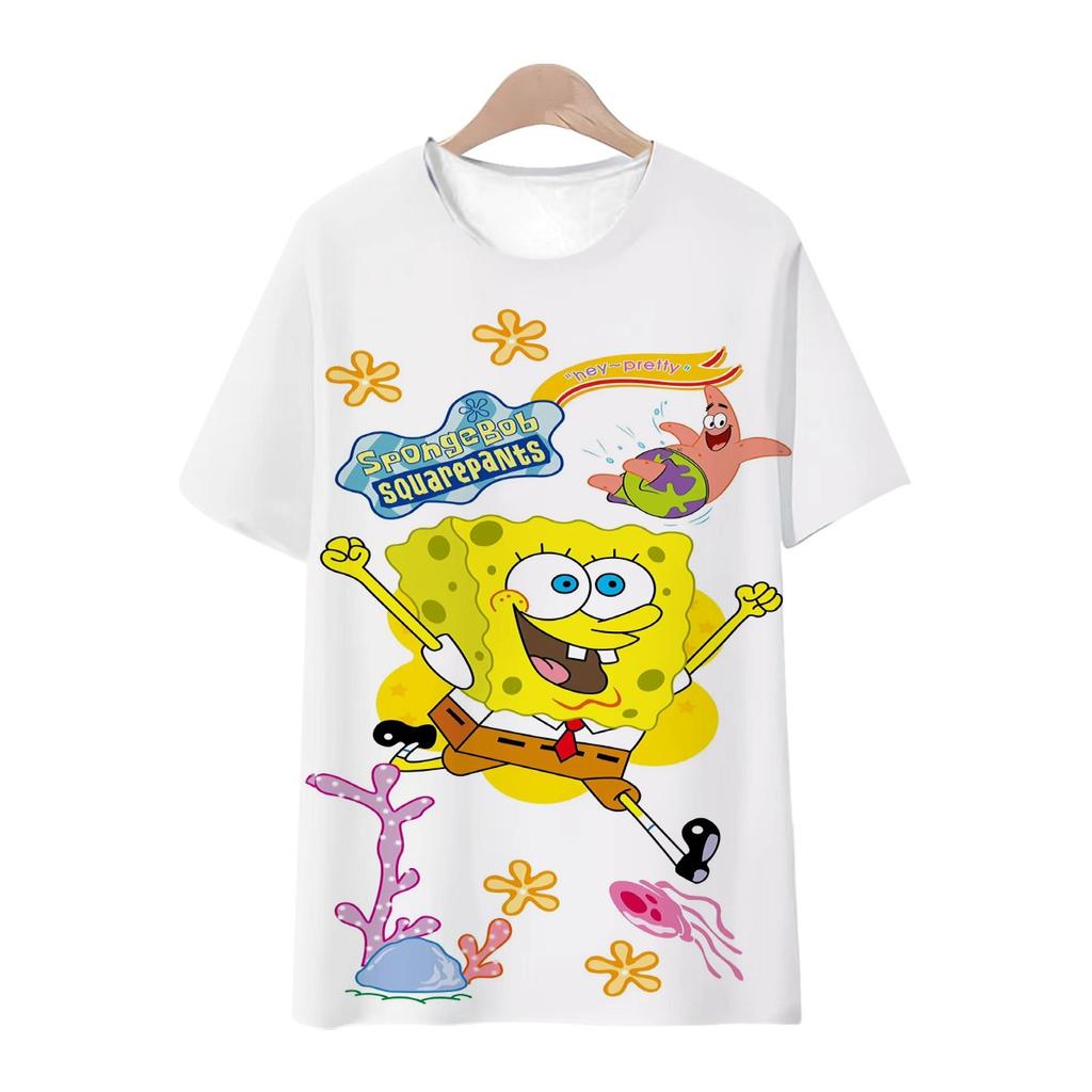 Spongebob Squarepants Big Star 3d Printed Trendy Fashion Personalized Cartoon Childrens Parent Child Tshirt