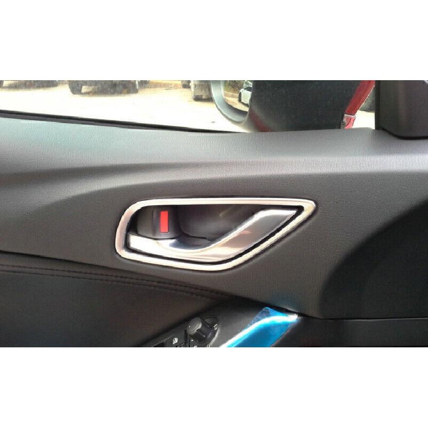 For Mazda 6 Atenza 2014-2015 Matte Silver Inner Door Handle Lock Frame Trim 4PCS