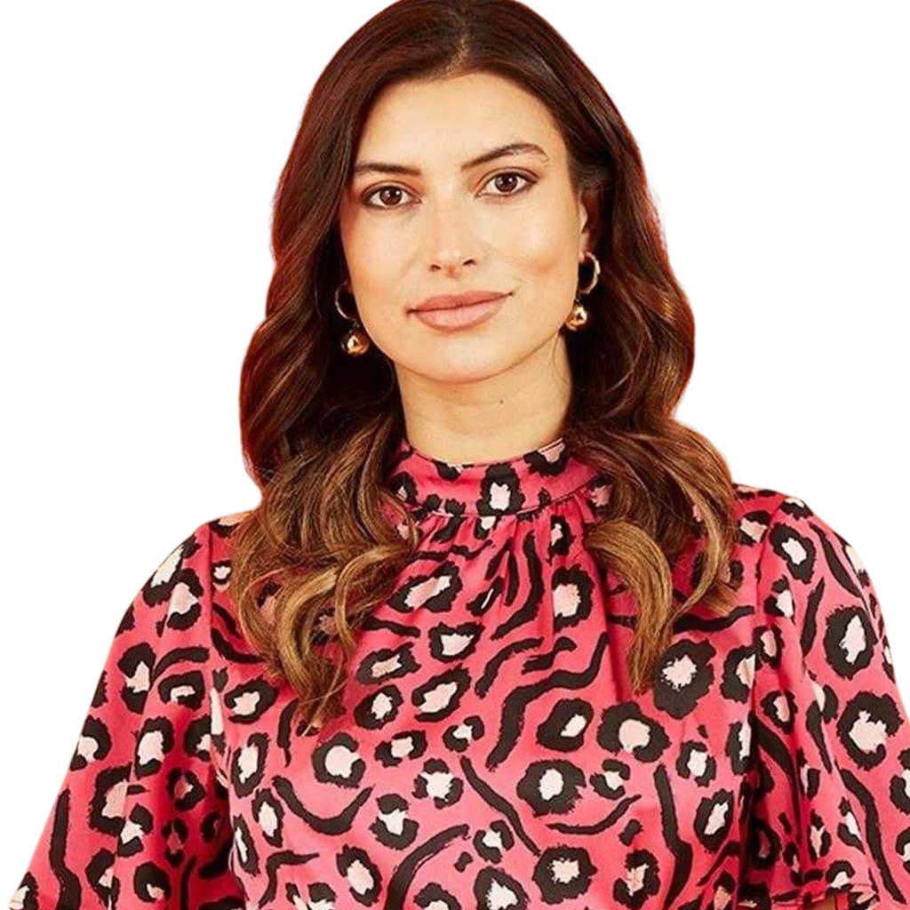 Mela London Womens/Ladies Animal Print High-Neck Blouse