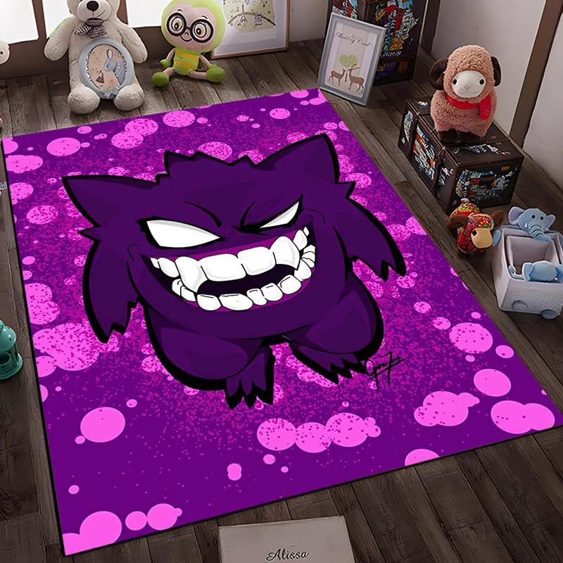 Pokemon Gengar Carpet New Release! Anti-slip Sound Insulation, Rug for Living Room Bedroom, Bedside and Office Areas,Durable Mat