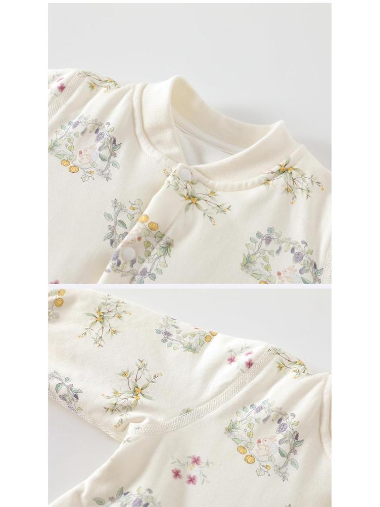 Unisex Baby Quilted Cotton Jacket & Jumpsuit - 120g Warm Autumn/Winter Bodysuit for Infants