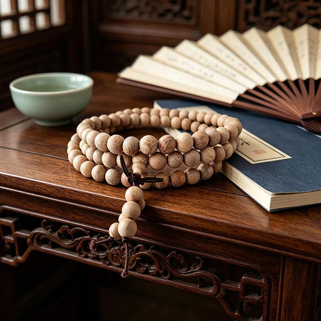 Buddhist Bead Bracelet Nan Style 108 Beads Men and Women Bracelet 6mm Elastic Cord Buddhist Beads Prayer Beads Round Beads Couple Style Accessory