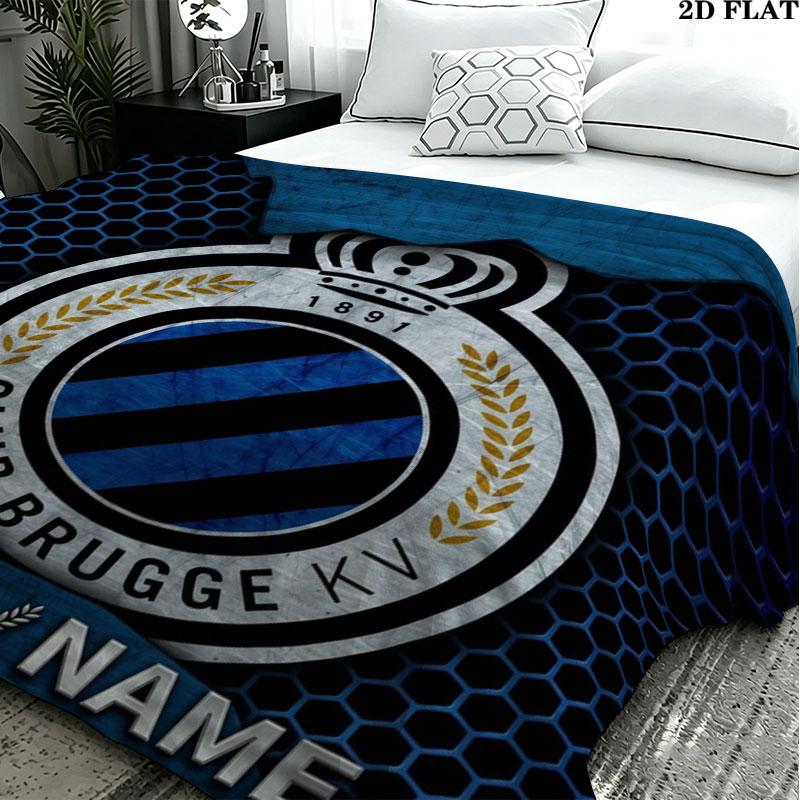 1PC Club Brugge KV Custom Name Patterned Flannel Blanket Suitable For All Seasons for Home Decor Warmth and Comfort Gifts Holiday Present