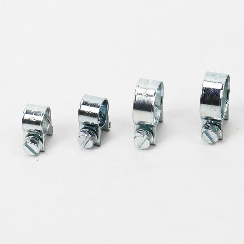 10PCS/Set Car Fuel Hose Clips Hoses Clamps Set Mini Carbon Steel Air Hose Clamp Diesel Petrol Pipe Clips Auto Hose Parts
