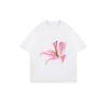 Black Oversized T Shirt With Pink Lily Flower Print For Casual Wear And Summer Outfits