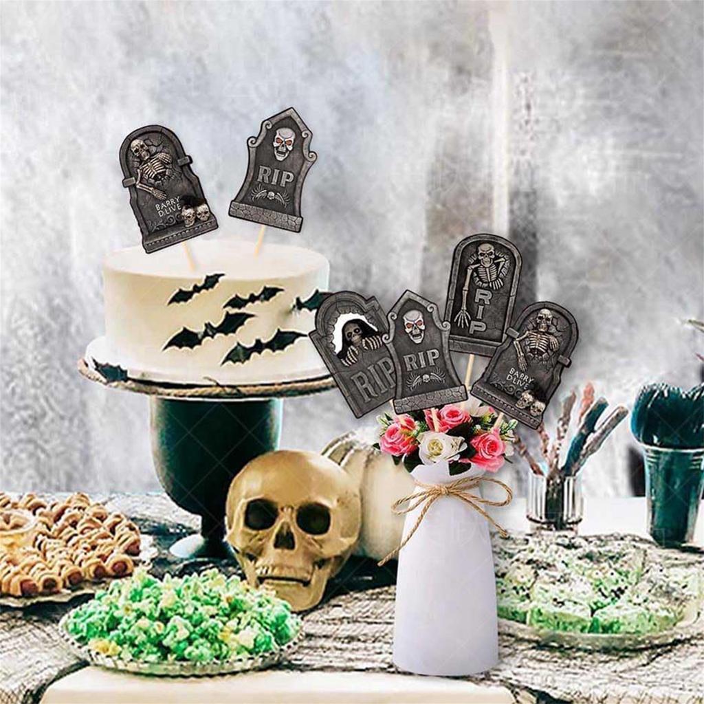 Halloween Party Supplies 12Pcs Pumpkin Ghost Cupcake Toppers Cake Decorations for Home Office Party Decorations