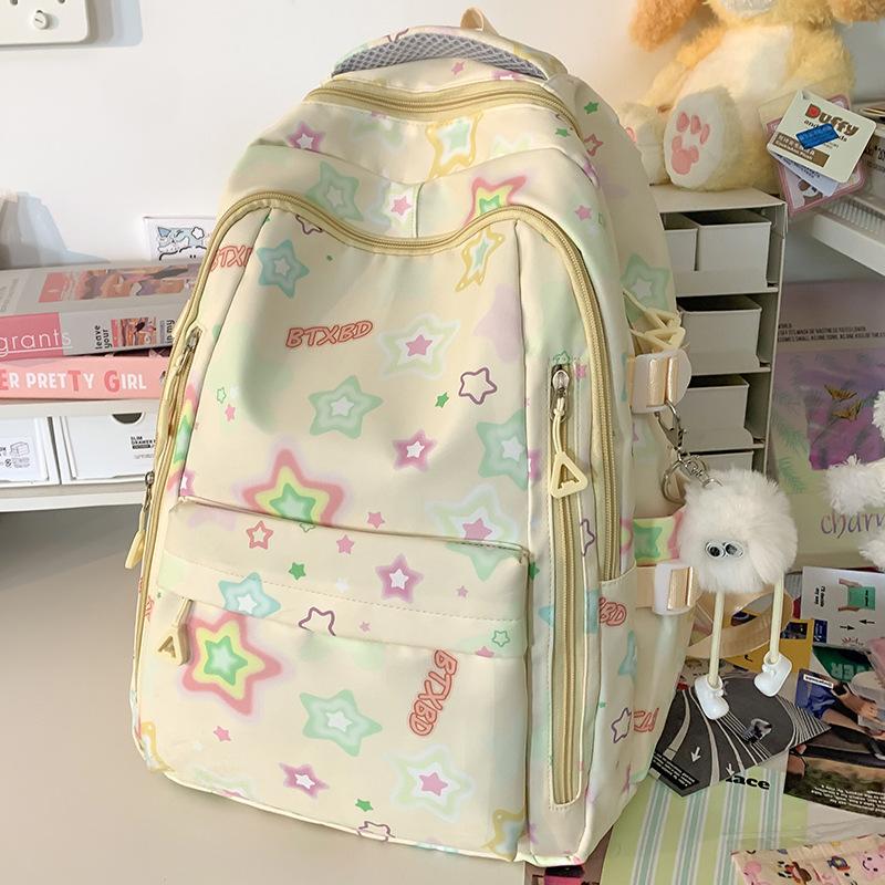 Schoolbag Children Elementary School Girls High Value Ins Large Capacity High School Printed Backpack