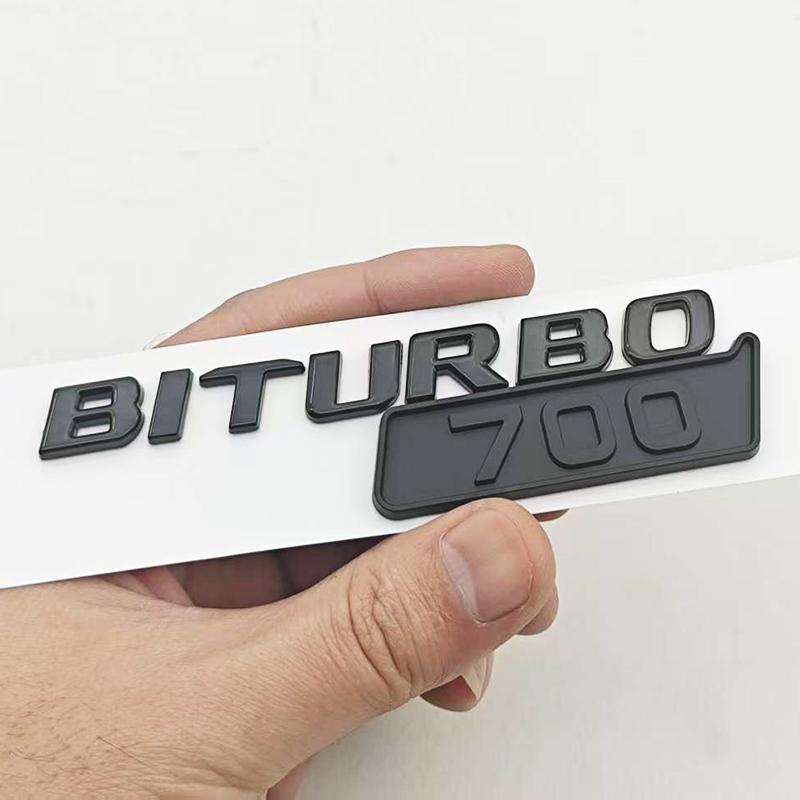 3D ABS Car Styling Logo BITURBO 700 Badge Fender Side Sticker Emblem Decals For Mercedes Benz AMG BITURBO 700 Auto Accessories
