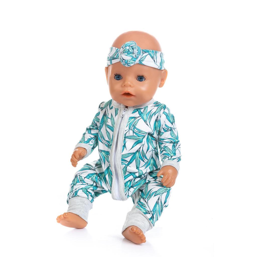 Children's 18-Inch Doll Dress-Up Onesie with Zipper and Accessories
