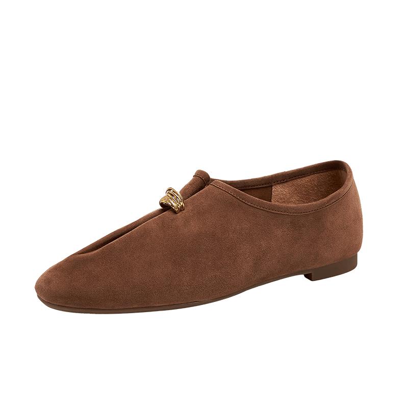Joy&peace Women s Lambskin Slip-On Flat Loafers 37