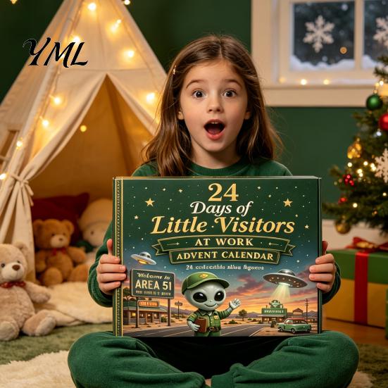 Fun Collection for Holiday Season 2026 Spirit Advent Calendar, 24-Day Countdown Mini Figure Set, Elf Alien Calendar with Ornaments Fairy Christmas