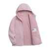 Damen Baumwolljacke mit Kapuze und Fleecefutter: Warm, Locker sitzend, Kurzer Stil für Herbst und Winter, Übergröße verfügbar.