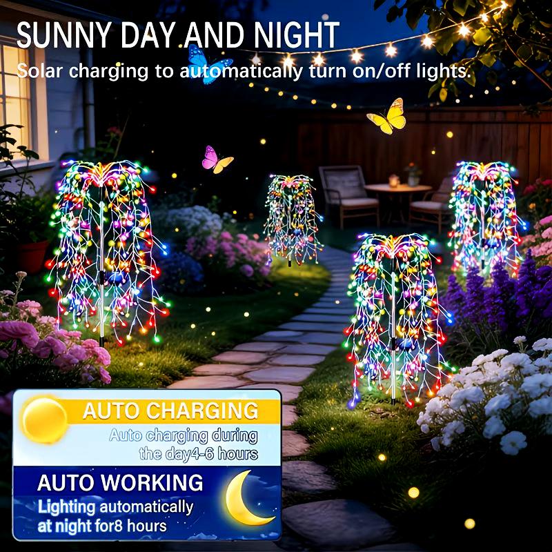 200/100LED Outdoor LED Fairy Lights Garden Path Decor Garland Tree Solar Lights for Balcony Patio Party Street Lawn Lamp