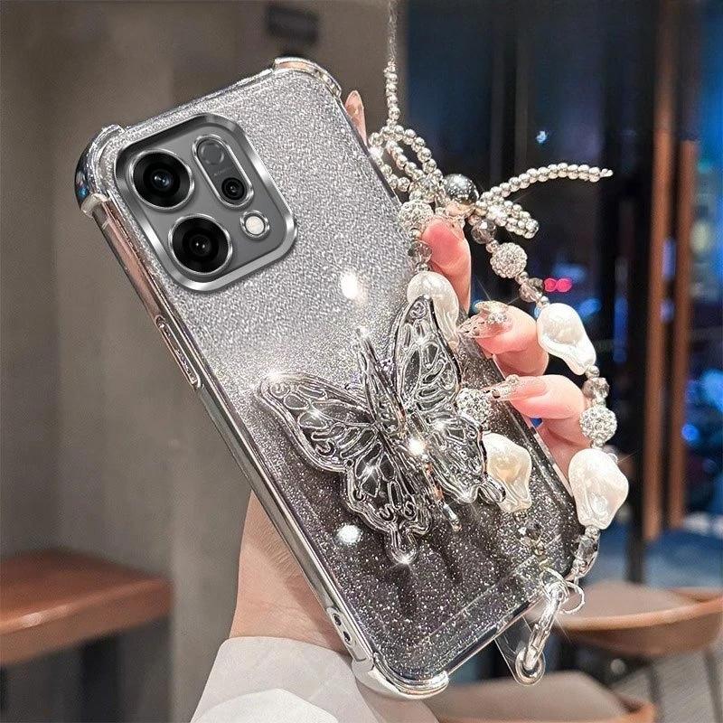 Schmetterling Halter Armband Beschichtung Hülle für Honor X9D X7D X8C X8B X8A X7B X7C X9B X9C X6A X6B X6C X5B X5C Plus Stoßfeste Hülle