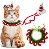 Handmade Pet Holiday Costume Christmas Cat Costume, Knitted Bandana Pom-pom Hat, Cute Festive Winter Kitten Outfit for Party Apparel Cats