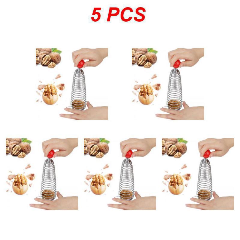 Creative Metal Spring Nutcracker Open Walnut Artifact Stainless Steel Nut Crackers Open Professional Walnut Tools