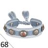 European Woven Bracelet with Metal Nail Buckle and Tassel for Women