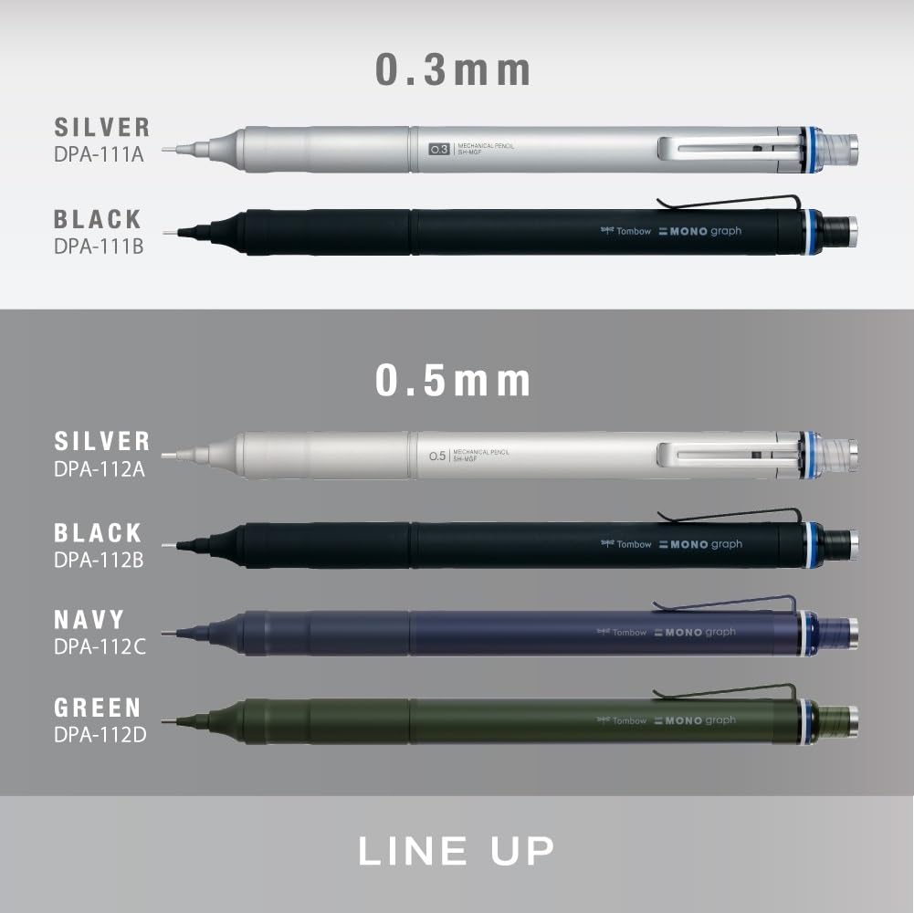 TOMBOW Mechanical Pencil 'Monograph Fine', 0.5mm, Silver, DPA-112A