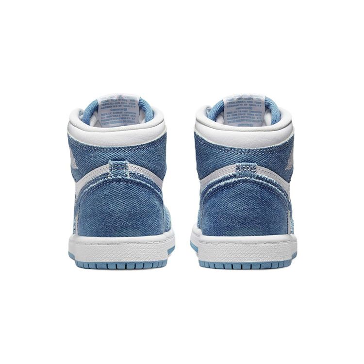 Air Jordan 1 Retro High OG PS Denim Kids Sneakers Blue White Worn-Blue CU0449-104