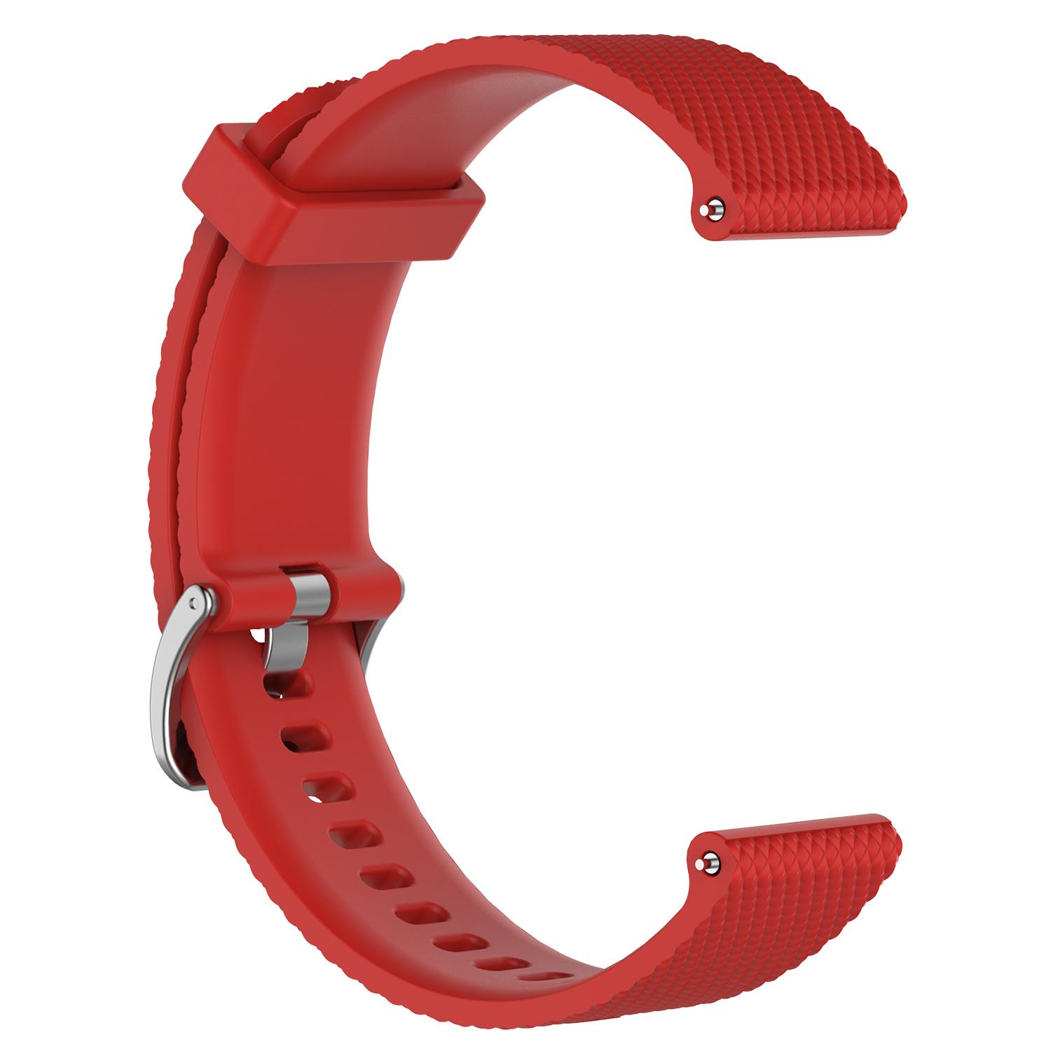 

For Garmin Vivoactive 3/Vivomove HR Sport 20mm Adjustable Silicone Watch Band Replacement Strap (9.1+10.7cm) Red