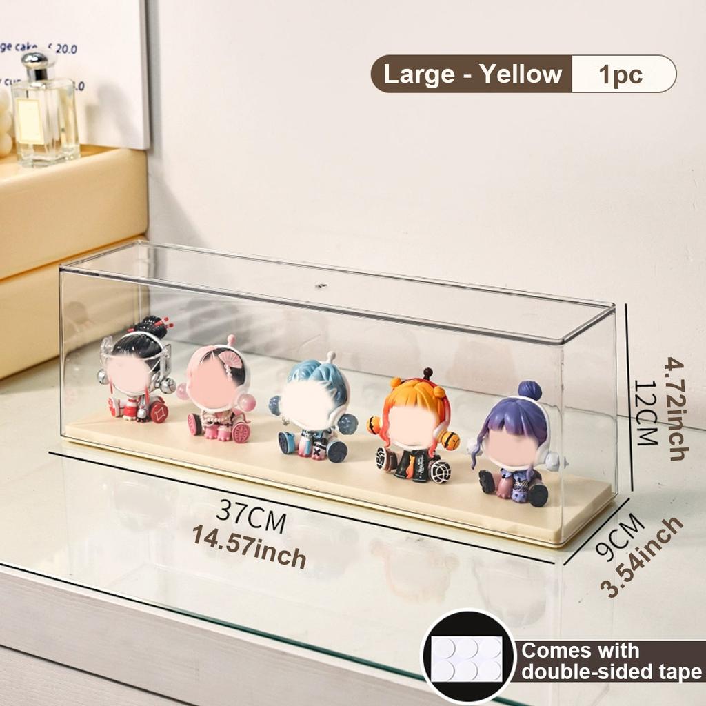 Transparent doll display cabinet, dust-proof storage box for collectibles, doll and doll display rack, stackable storage box