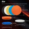 7pcs Buffing Polishing Pads 6 Inch- 7pcs 150mm Face for 6 Inch 150mm Backing Plate, Car Compound Buffing Sponge Pads and Knitted Cutting Polishing