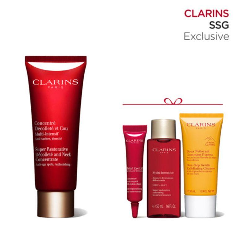 Clarins Super Restorative Neck Cream Set (+ 3 Deluxe Products)