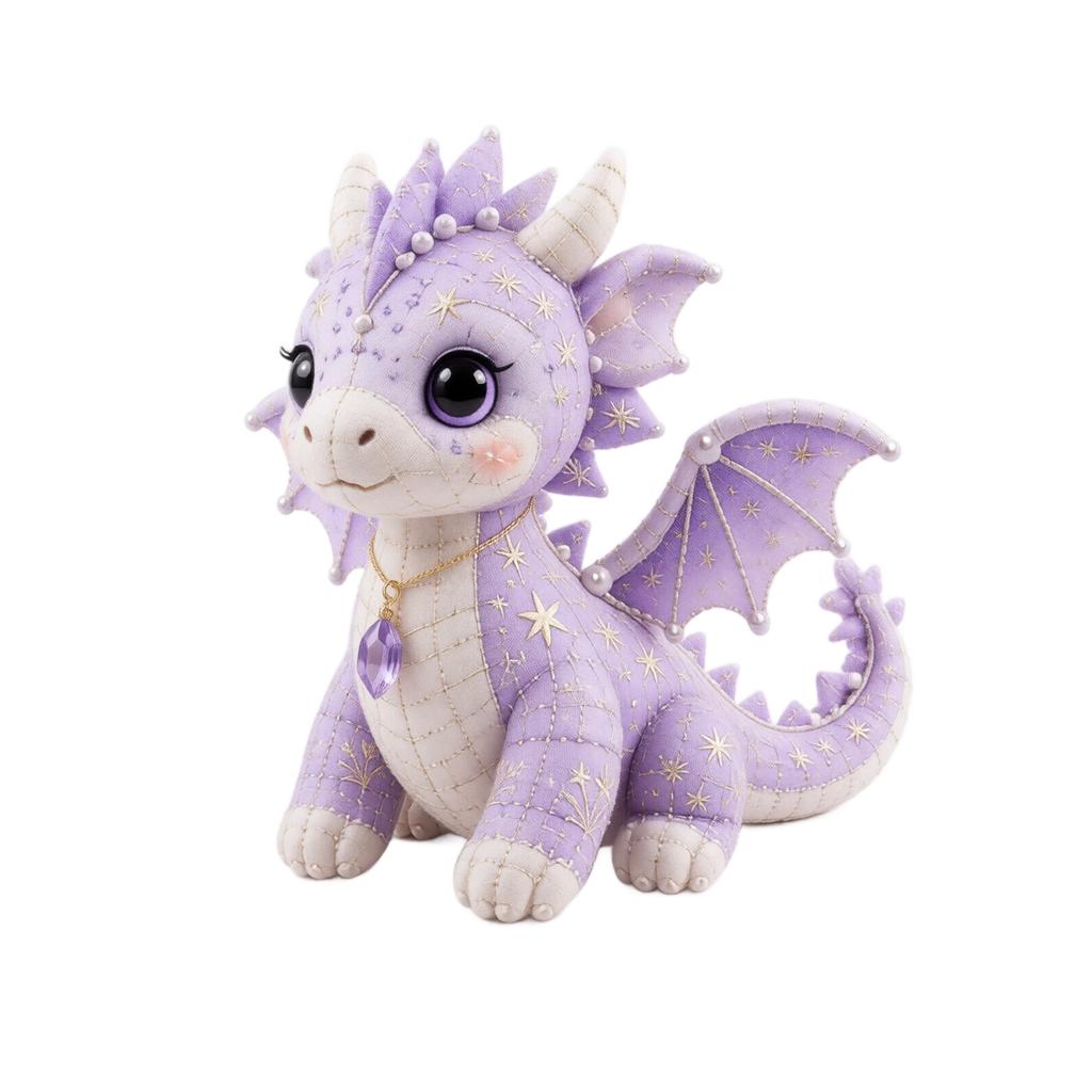 Patchwork Dragon DIY Sewing Kit Soft Plush Toy Handmade Stuffed Animal Kit for Beginners and Craft Enthusiasts